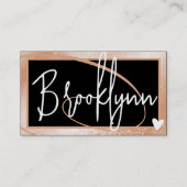 Carte De Visite QR Code Modèle Stylish Peach Orange Frame Heart (Devant)