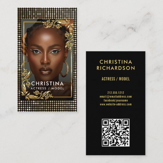 Carte De Visite QR code Models danseurs actrice photographe photo (Devant / Derrière)