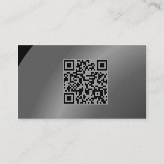 Carte De Visite Qr Code Modérée Noir Moderne Nat Ombré (Dos)