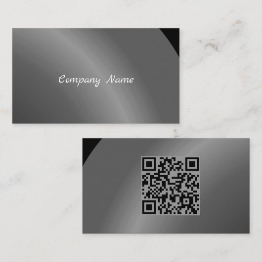 Carte De Visite Qr Code Modérée Noir Moderne Nat Ombré (Devant / Derrière)