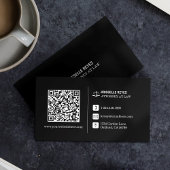 Carte De Visite QR Code Modern Black Logo Professionnel