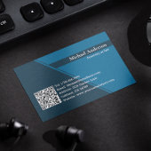 Carte De Visite QR Code Modern Blue Avocat professionnel