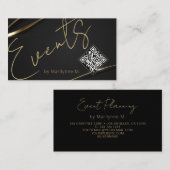 Carte De Visite QR Code Modern Chic Événements (Devant / Derrière)