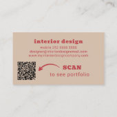 Carte De Visite QR code modern minimalist bold typography red (Dos)