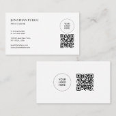 Carte De Visite QR Code Modern Upload Your Logo Professional (Devant / Derrière)