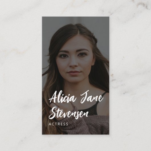 Carte De Visite QR CODE moderne actrice professionnelle photo (Devant)