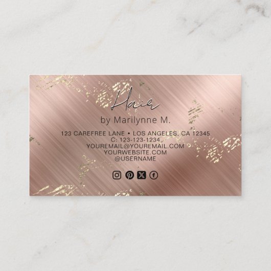 Carte De Visite QR Code Moderne Chic Cheveux Rose (Dos)