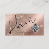 Carte De Visite QR Code Moderne Chic Cheveux Rose (Devant)