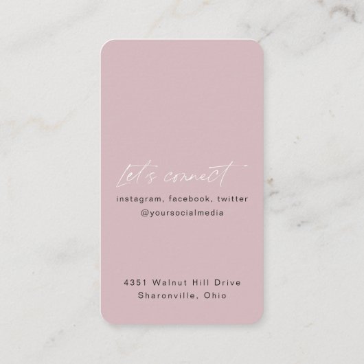 Carte De Visite QR code moderne chic cheveux tendance style vertic (Dos)