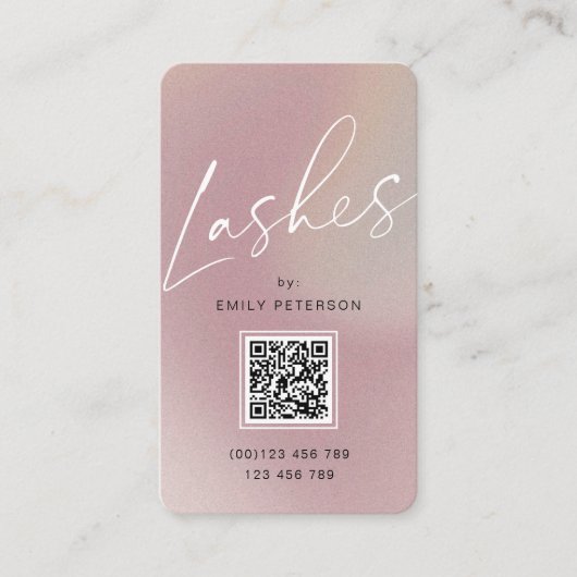 Carte De Visite QR code moderne chic lash extension Busine vertica (Devant)