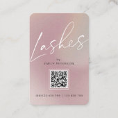 Carte De Visite QR code moderne chic lash extension verticale (Devant)