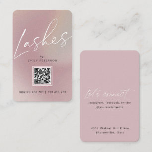 Carte De Visite QR code moderne chic lash extension verticale
