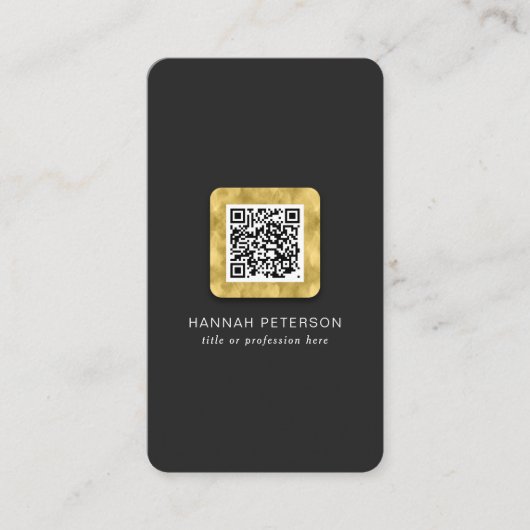 Carte De Visite QR code moderne design or scannable réseau (Devant)
