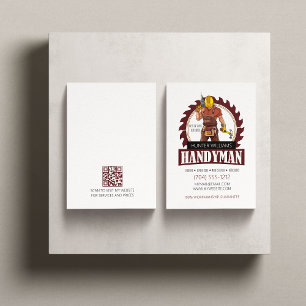 Carte De Visite QR Code Moderne Handyman Maintenance Outils Rustiq