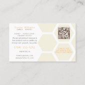 Carte De Visite QR Code Moderne Honeybee Wreath Apiarist Beekeeper (Dos)