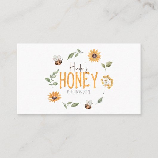Carte De Visite QR Code Moderne Honeybee Wreath Apiarist Beekeeper (Devant)