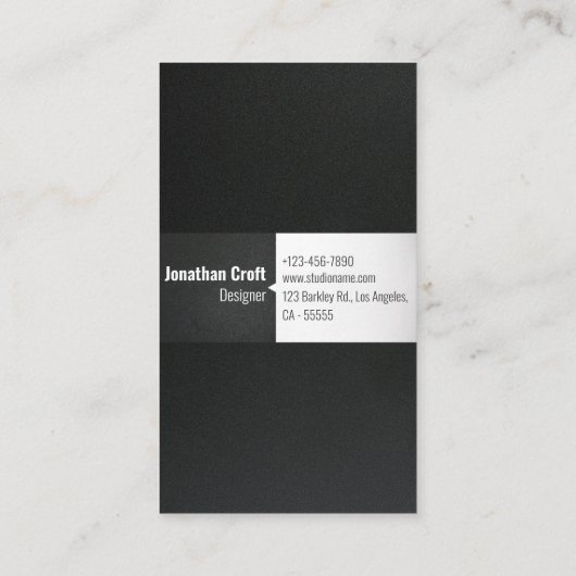 Carte De Visite QR Code moderne ivoire matte noir minimal vertical (Dos)