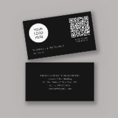 Carte De Visite QR CODE moderne logo professionnel noir profession