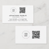 Carte De Visite QR Code Moderne Modèle Élégant Code barre tendance (Devant / Derrière)