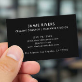 Carte de visite QR Code moderne noir et blanc