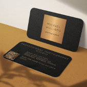 Carte De Visite QR CODE moderne or noir luxe professionnel