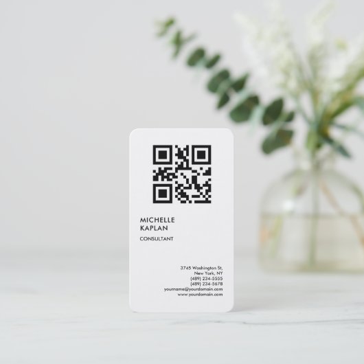 Carte De Visite QR Code Moderne Professionnel Exclusif (Debout devant)