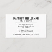 Carte De Visite QR Code Moderne Professionnel Noir Blanc Logo (Dos)