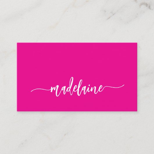 Carte De Visite QR Code moderne rose blanc élégant (Devant)
