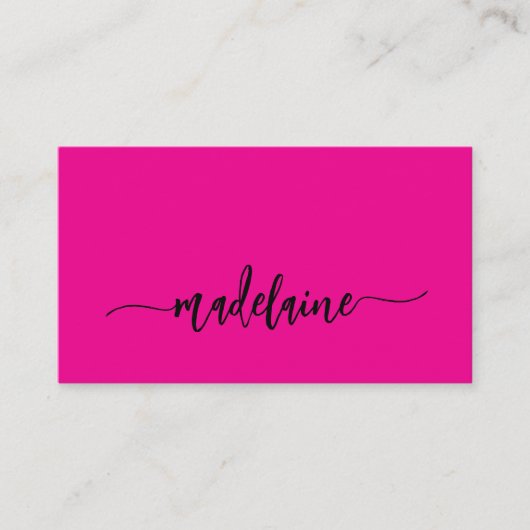 Carte De Visite QR Code moderne rose noir élégant (Devant)