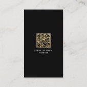 Carte De Visite QR Code Moderne Shadow Monogramme Cool tendance él (Dos)