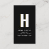 Carte De Visite QR Code Moderne Shadow Monogramme Cool tendance él (Devant)