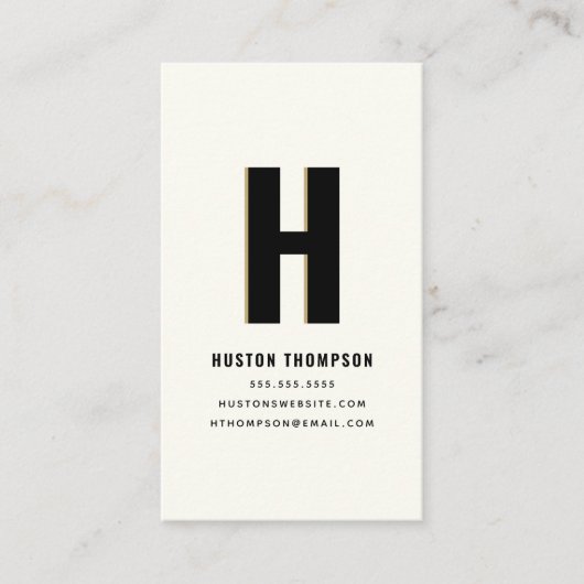 Carte De Visite QR Code Moderne Shadow Monogramme Cool tendance él (Devant)