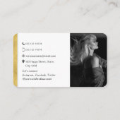 Carte De Visite QR code moderne stylisée photo photographe or (Dos)