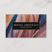 Carte De Visite QR CODE Moderne terre cuite bleu parties scintilla (Devant)