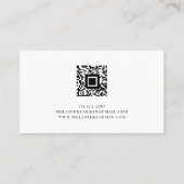 Carte De Visite QR Code Monogramme minimal Noir et blanc Moderne (Dos)