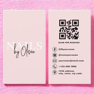 Carte De Visite QR Code Nail Spécialiste Artiste Typographie moder