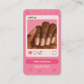 Carte De Visite QR Code Nail Technician Blush Pink Photo (Dos)