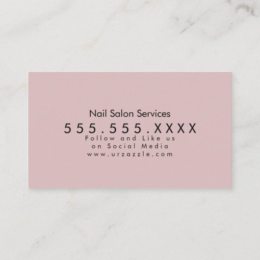Carte De Visite QR CODE Nails Salon Blush Parties scintillant rose (Dos)