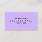 Carte De Visite QR CODE Nails Salon Citation Violet rose (Dos)