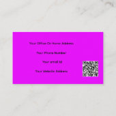 Carte De Visite QR Code Neon rose violet violet violet moderne fil (Dos)