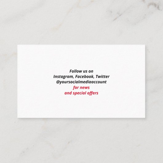 Carte De Visite QR Code Nettoyage moderne Noir Rouge Blanc (Dos)