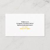 Carte De Visite QR Code Networking Modern Black Yellow White (Dos)