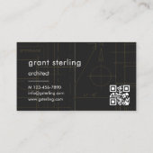 Carte de visite QR Code noir Architecture (Dos)