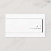 Carte De Visite QR Code noir blanc Monogramme professionnel élégan (Devant)