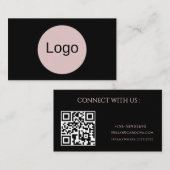 Carte de visite QR Code noir | Carte de luxe Scann (Devant / Derrière)