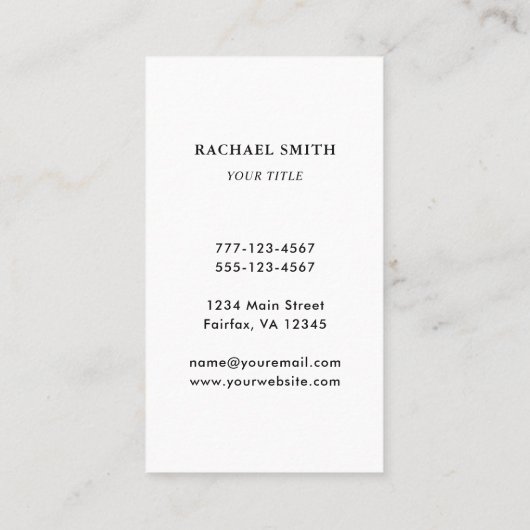 Carte De Visite QR Code noir et blanc moderne (Dos)