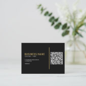 Carte de visite QR code noir et or (Debout devant)