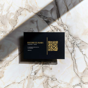Carte de visite QR code noir et or