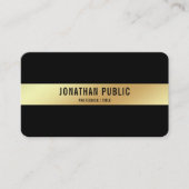 Carte De Visite QR Code Noir Et Or Élégant Modèle Luxe (Devant)