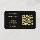 Carte De Visite QR Code Noir Et Or Élégant Modèle Luxe (Dos)